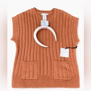 Happily Grey Kids Cable Knit Sweater‎ Vest Size 10/12 NWT
